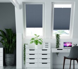 jaloustore Plissee London Jeansblau