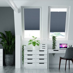 Plissee London Jeansblau