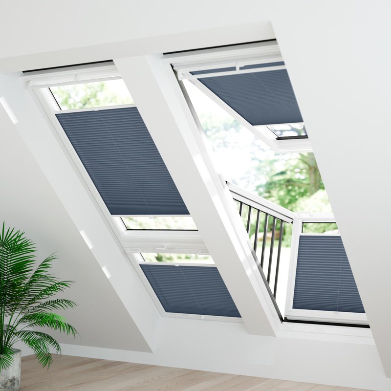 Jaloustore Plissee Oslo Reflect Jeansblau - Bild 1