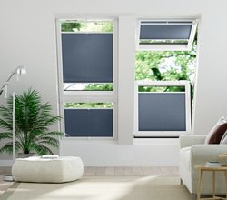 jaloustore Plissee Oslo Reflect Jeansblau