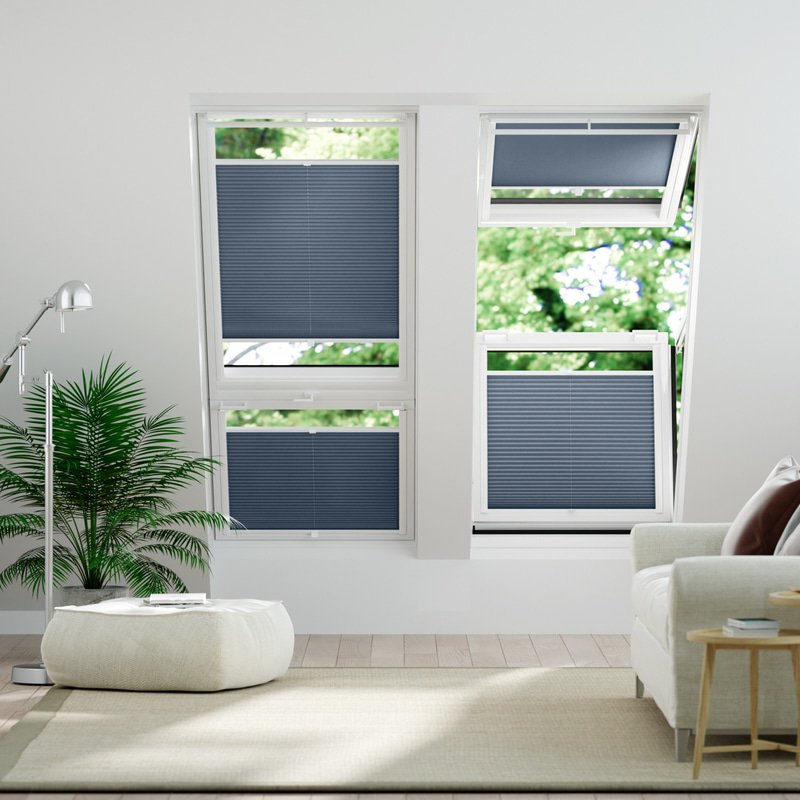 Jaloustore Plissee Oslo Reflect Jeansblau - Bild 0