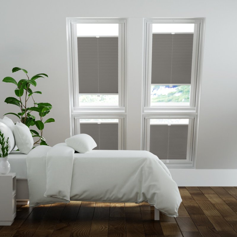 Jaloustore Plissee Kyoto Reflect Taupe - Bild 0