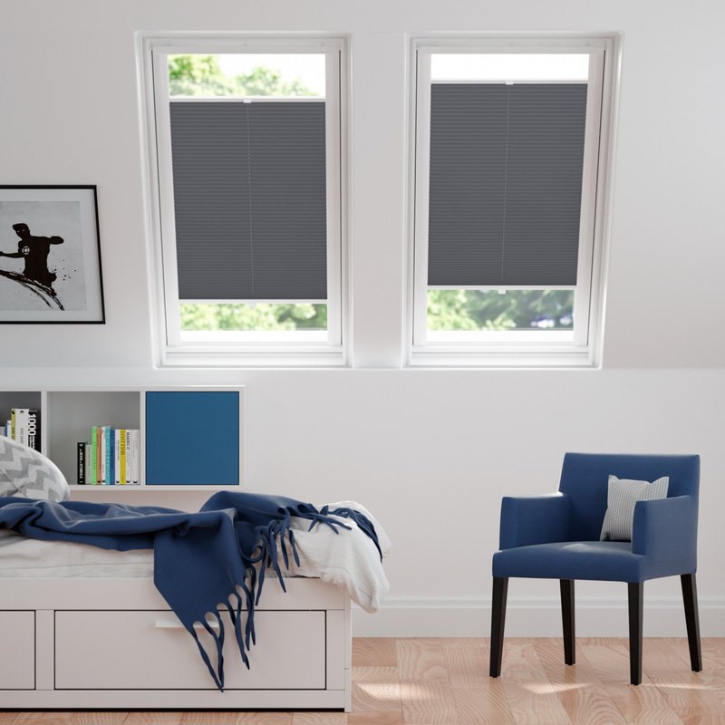 Jaloustore Plissee Kyoto Reflect Anthrazit - Bild 0