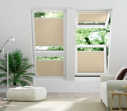 jaloustore 100% blickdichtes Plissee nach Maß in matter Baumwoll-Optik Beige
