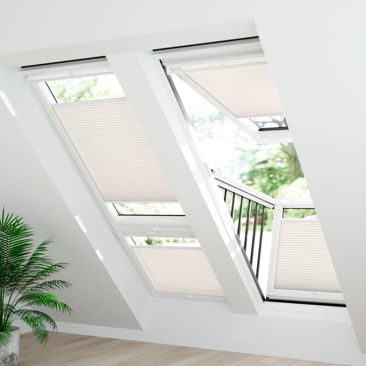 100% blickdichtes Plissee nach - Weiß Maß - \'Reflect\'-Rückseite für Fenster Online-Shop Maß leicht Sonnenschutz Struktur, mit glänzend, | nach
