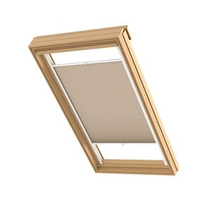 Blickdichtes Plissee auf Maß mit Struktur, seidenmatt, 'Reflect'-Rückseite Beige