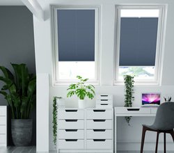 jaloustore Plissee Modena Reflect Jeansblau