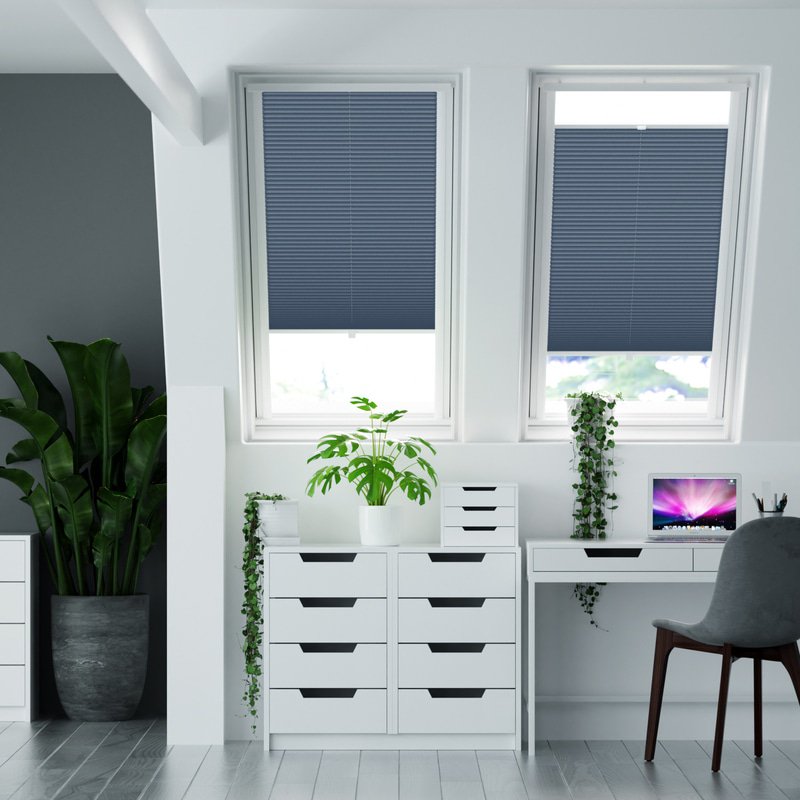 Jaloustore Plissee Modena Reflect Jeansblau - Bild 0