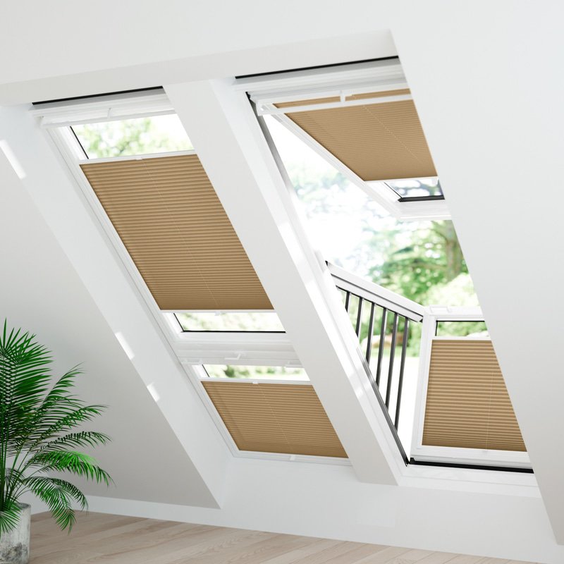 Jaloustore Plissee Modena Reflect Caramel - Bild 1