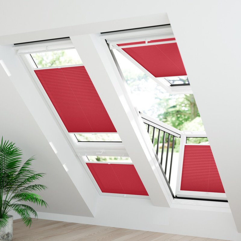 Jaloustore Plissee Modena Reflect Rot - Bild 1