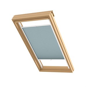 Blickdichtes Plissee auf Maß in Pergament-Optik mit Crush-Effekt Pastell- Blau