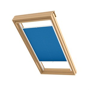 Blickdichtes Plissee auf Maß in Pergament-Optik mit Crush-Effekt Enzianblau
