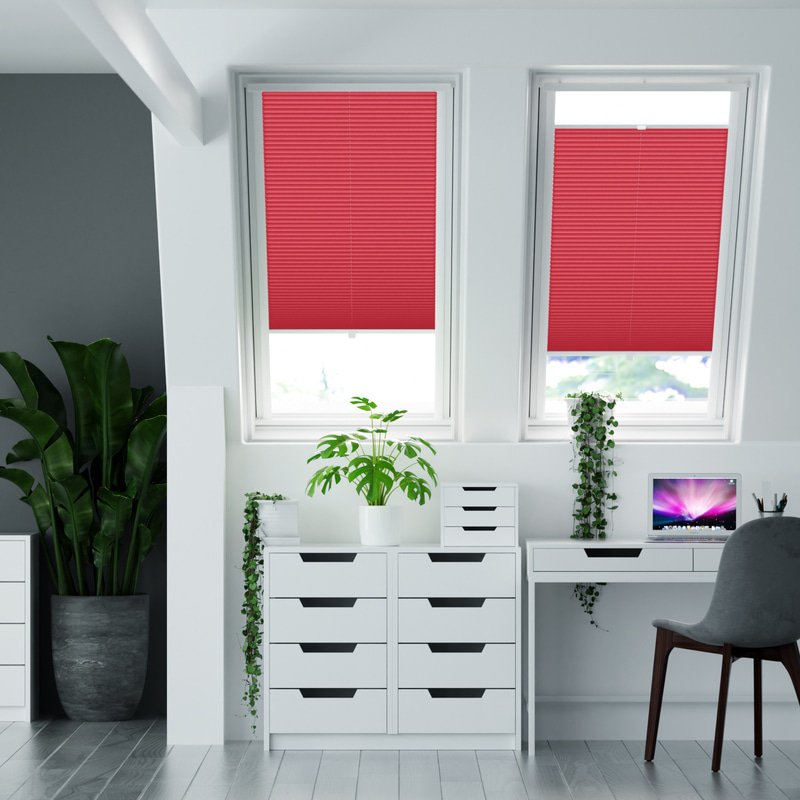 Jaloustore Plissee Siena Reflect Rot - Bild 0