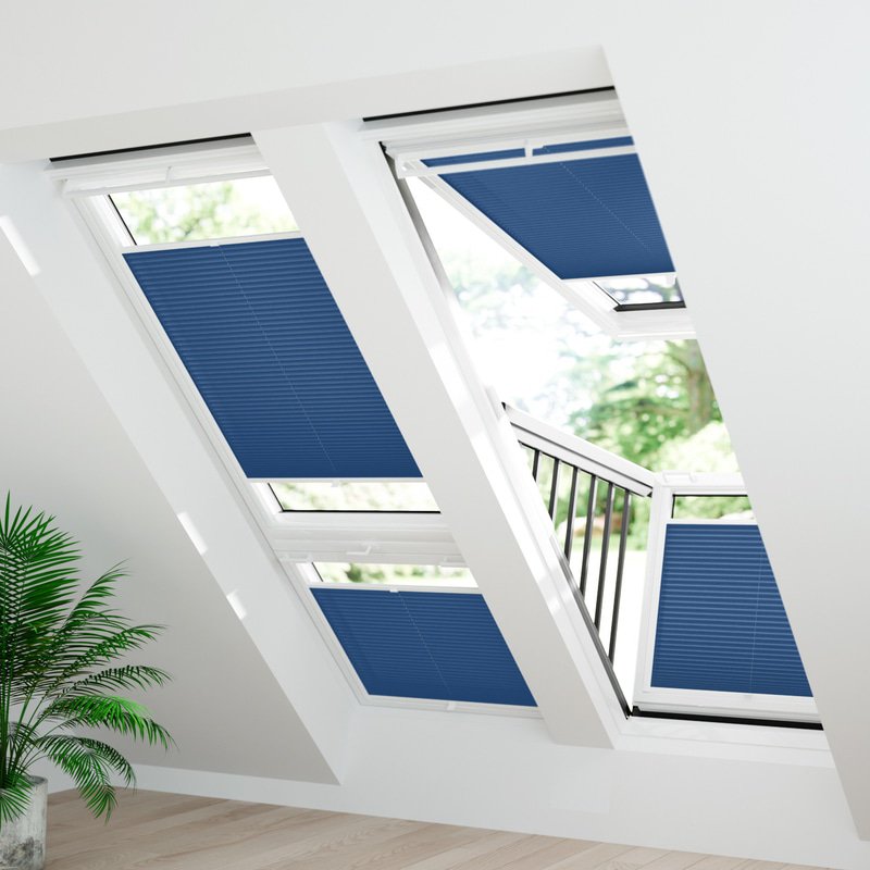 Jaloustore Plissee Siena Reflect Enzianblau - Bild 1