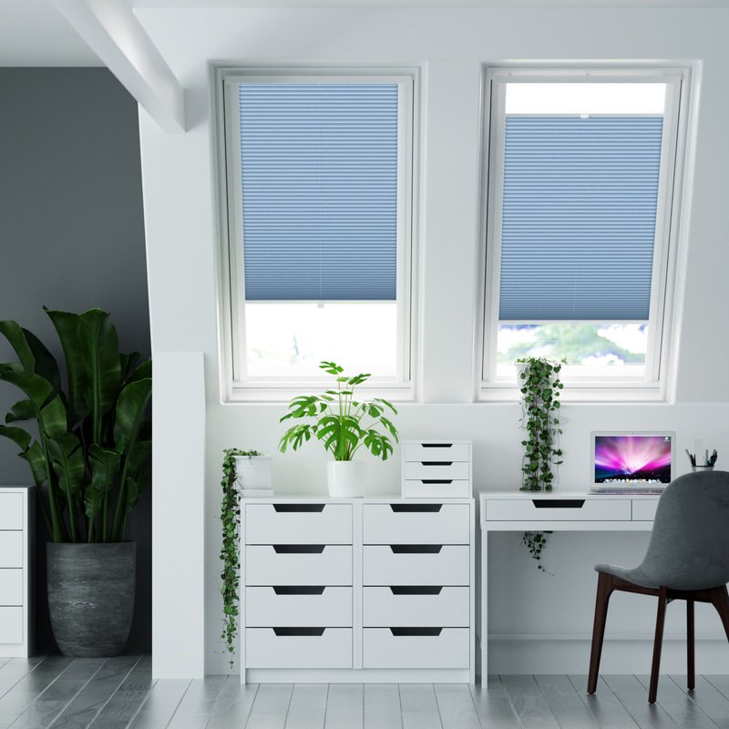 Jaloustore Plissee Siena Reflect Himmelblau - Bild 0