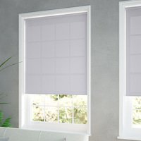 Jaloustore Blickdichtes Rollo auf Maß in matter Baumwoll-Optik Silber Grau - Vorschau 1