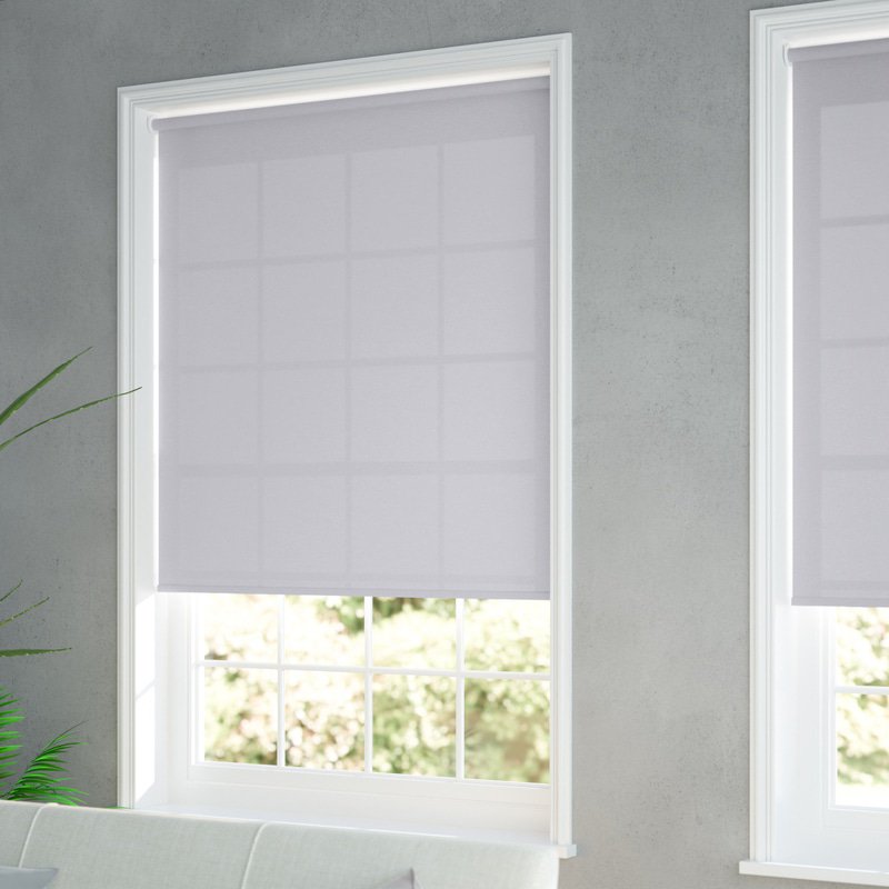 Jaloustore Blickdichtes Rollo auf Maß in matter Baumwoll-Optik Silber Grau - Bild 1