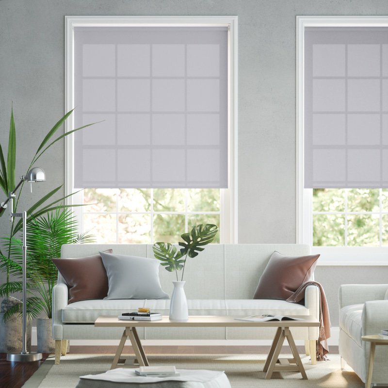 Jaloustore Blickdichtes Rollo auf Maß in matter Baumwoll-Optik Silber Grau - Bild 0