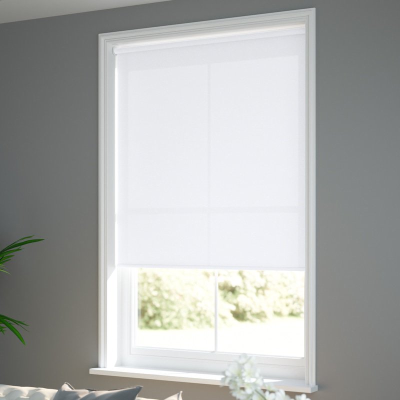 Jaloustore Blickdichtes Rollo auf Maß in matter Baumwoll-Optik Reinweiß - Bild 1