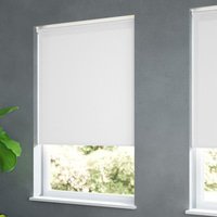 Jaloustore Blickdichtes Rollo auf Maß in matter Baumwoll-Optik Creme-Weiß - Vorschau 1