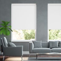 Jaloustore Blickdichtes Rollo auf Maß in matter Baumwoll-Optik Creme-Weiß - Vorschau 0