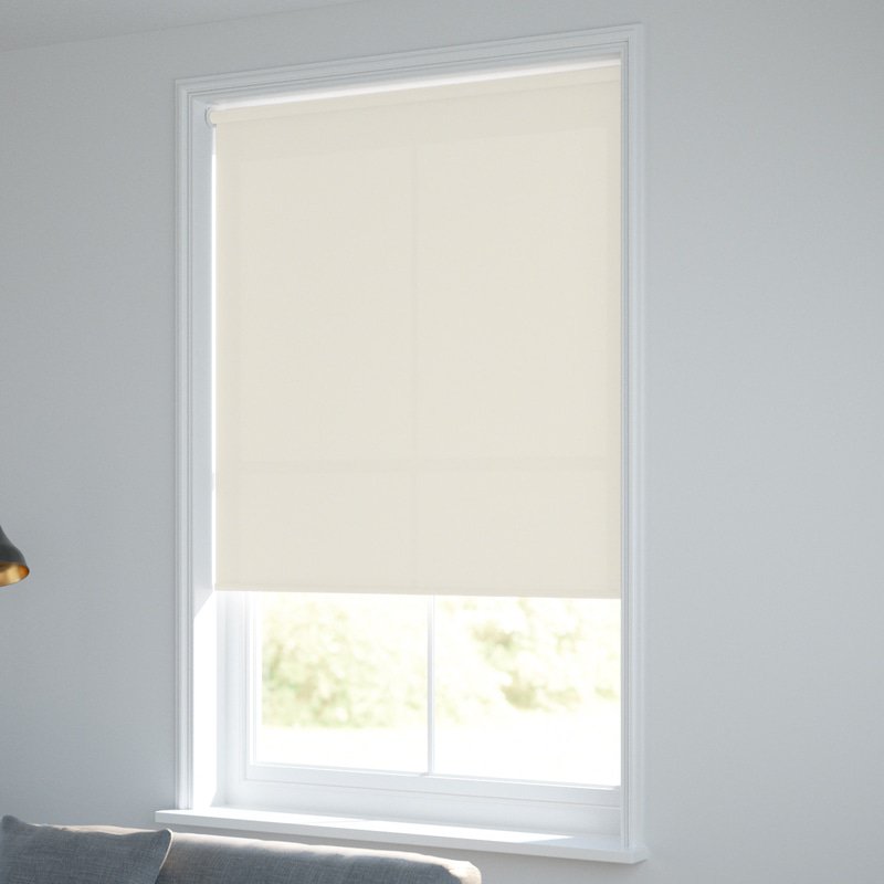Jaloustore Blickdichtes Rollo auf Maß in matter Baumwoll-Optik Creme - Bild 1
