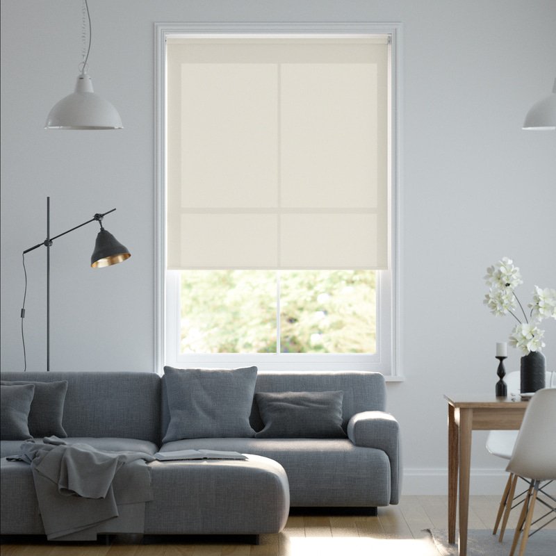 Jaloustore Blickdichtes Rollo auf Maß in matter Baumwoll-Optik Creme - Bild 0