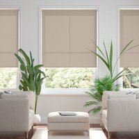 Jaloustore Blickdichtes Rollo auf Maß in matter Baumwoll-Optik Taupe - Vorschau 0