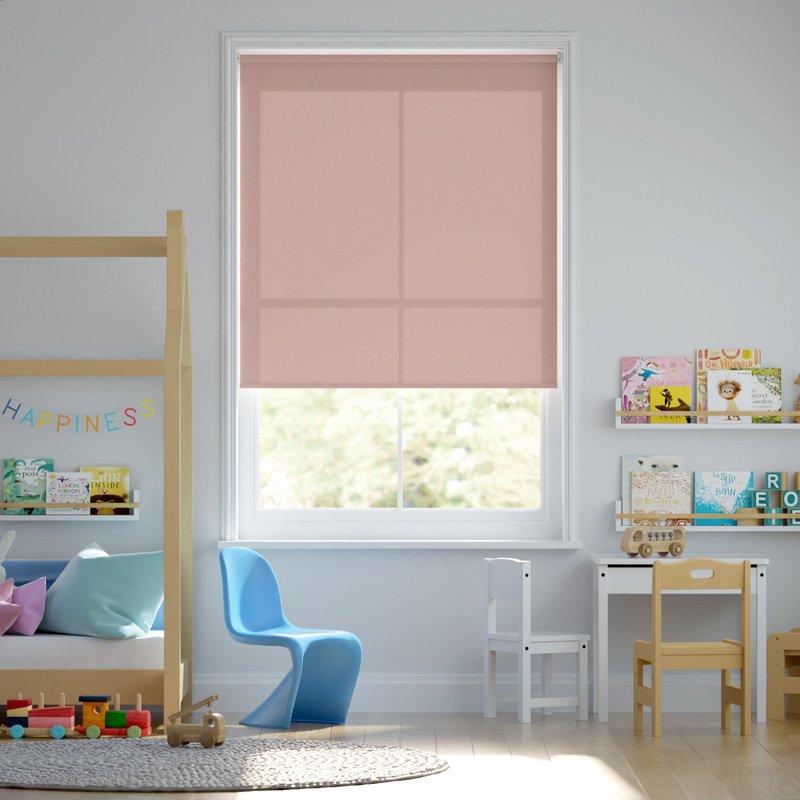 Jaloustore Blickdichtes Rollo auf Maß in matter Baumwoll-Optik Rosé - Bild 0