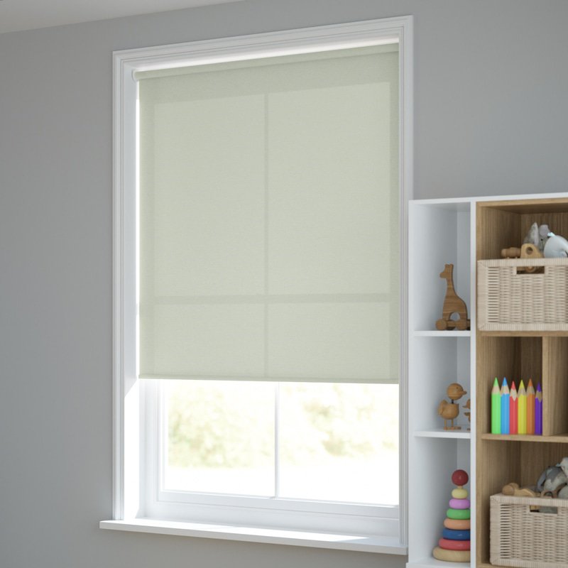 Jaloustore Blickdichtes Rollo auf Maß in matter Baumwoll-Optik Pastell-Grün - Bild 1