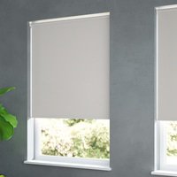 Jaloustore Blickdichtes Rollo auf Maß in matter Optik mit Panama-Webstruktur Silber Grau - Vorschau 1
