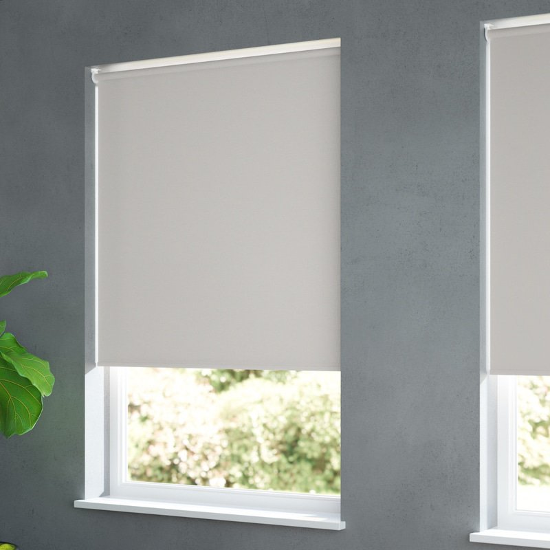 Jaloustore Blickdichtes Rollo auf Maß in matter Optik mit Panama-Webstruktur Silber Grau - Bild 1