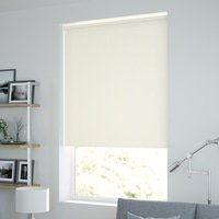 Jaloustore Blickdichtes Rollo auf Maß in matter Optik mit Panama-Webstruktur Creme-Weiß - Vorschau 1