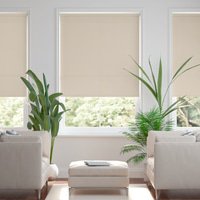 Jaloustore Blickdichtes Rollo auf Maß in matter Optik mit Panama-Webstruktur Creme - Vorschau 0