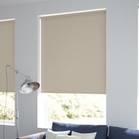 Jaloustore Blickdichtes Rollo auf Maß in matter Optik mit Panama-Webstruktur Warm Beige - Vorschau 1