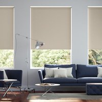 Jaloustore Blickdichtes Rollo auf Maß in matter Optik mit Panama-Webstruktur Warm Beige - Vorschau 0