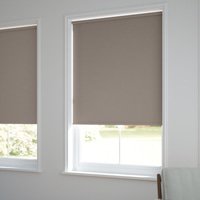 Jaloustore Blickdichtes Rollo auf Maß in matter Leinwand-Struktur, Rückseite farbig angepasst Taupe - Vorschau 1