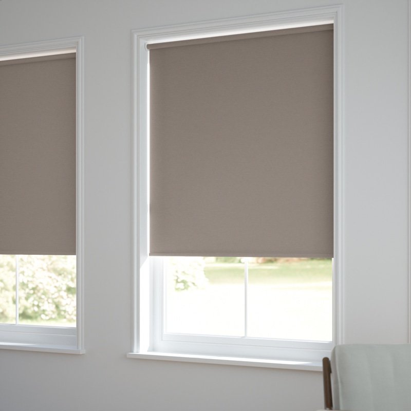 Jaloustore Blickdichtes Rollo auf Maß in matter Leinwand-Struktur, Rückseite farbig angepasst Taupe - Bild 1