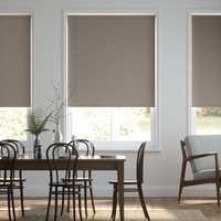 Jaloustore Blickdichtes Rollo auf Maß in matter Leinwand-Struktur, Rückseite farbig angepasst Taupe - Vorschau 0