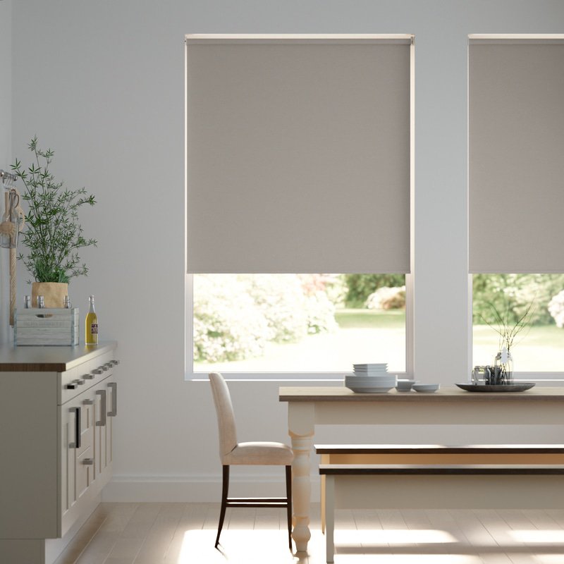 Jaloustore Blickdichtes Rollo auf Maß in matter Leinwand-Struktur, Rückseite farbig angepasst Hellgrau  - Bild 0