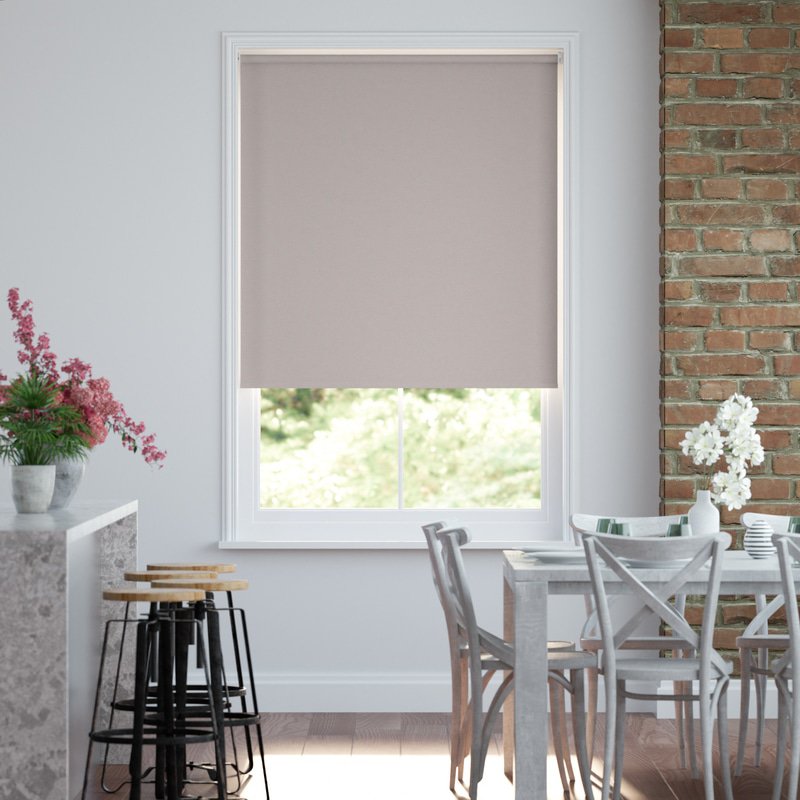 Jaloustore Blickdichtes Rollo auf Maß in matter Leinwand-Struktur, Rückseite farbig angepasst Silber Grau - Bild 0