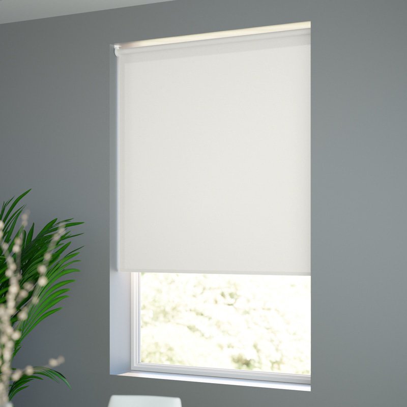 Jaloustore Blickdichtes Rollo auf Maß in matter Leinwand-Struktur, Rückseite farbig angepasst Reinweiß - Bild 1