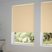 Jaloustore Blickdichtes Rollo auf Maß in matter Leinwand-Struktur, Rückseite farbig angepasst Sand - Vorschau 1