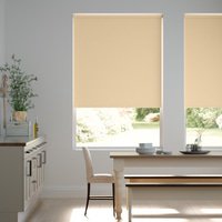 Jaloustore Blickdichtes Rollo auf Maß in matter Leinwand-Struktur, Rückseite farbig angepasst Sand - Vorschau 0