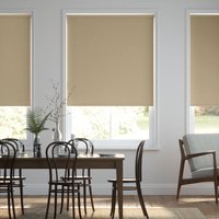 Jaloustore Blickdichtes Rollo auf Maß in matter Leinwand-Struktur, Rückseite farbig angepasst Flachs - Vorschau 0