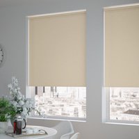 Jaloustore Blickdichtes Rollo auf Maß in matter Leinwand-Struktur, Rückseite farbig angepasst Creme-Beige - Vorschau 1