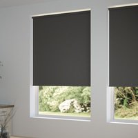 Jaloustore Blickdichtes Rollo auf Maß in matter Leinwand-Struktur, Rückseite farbig angepasst Dunkelbraun - Vorschau 1