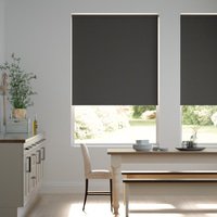 Jaloustore Blickdichtes Rollo auf Maß in matter Leinwand-Struktur, Rückseite farbig angepasst Dunkelbraun - Vorschau 0