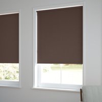 Jaloustore Blickdichtes Rollo auf Maß in matter Leinwand-Struktur, Rückseite farbig angepasst Schokobraun - Vorschau 1