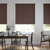 Jaloustore Blickdichtes Rollo auf Maß in matter Leinwand-Struktur, Rückseite farbig angepasst Schokobraun - Vorschau 0
